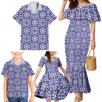 Polu Palaka Quilt Hawaii Family Matching Mermaid Dress and Hawaiian Shirt Hawaiian Tropical Monstera Sea Turtle