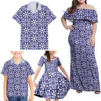 Polu Palaka Quilt Hawaii Family Matching Off Shoulder Maxi Dress and Hawaiian Shirt Hawaiian Tropical Monstera Sea Turtle