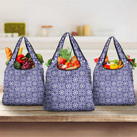 Polu Palaka Quilt Hawaii Grocery Bag Hawaiian Tropical Monstera Sea Turtle LT14 3-pack One Size Blue - Polynesian Pride