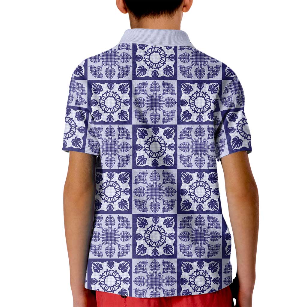 Polu Palaka Quilt Hawaii Kid Polo Shirt Hawaiian Tropical Monstera Sea Turtle LT14 - Polynesian Pride