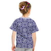 Polu Palaka Quilt Hawaii Kid T Shirt Hawaiian Tropical Monstera Sea Turtle LT14 - Polynesian Pride