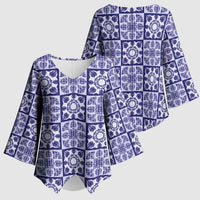 Polu Palaka Quilt Hawaii Kimono Sleeve Blouse Hawaiian Tropical Monstera Sea Turtle LT14 - Polynesian Pride