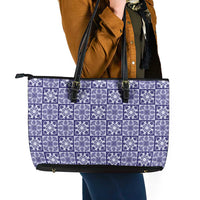 Polu Palaka Quilt Hawaii Leather Tote Bag Hawaiian Tropical Monstera Sea Turtle LT14 - Polynesian Pride