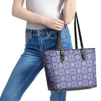Polu Palaka Quilt Hawaii Leather Tote Bag Hawaiian Tropical Monstera Sea Turtle LT14 - Polynesian Pride
