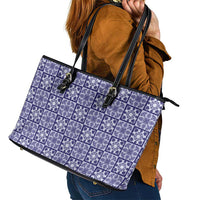 Polu Palaka Quilt Hawaii Leather Tote Bag Hawaiian Tropical Monstera Sea Turtle LT14 - Polynesian Pride