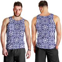 Polu Palaka Quilt Hawaii Men Tank Top Hawaiian Tropical Monstera Sea Turtle LT14 - Polynesian Pride