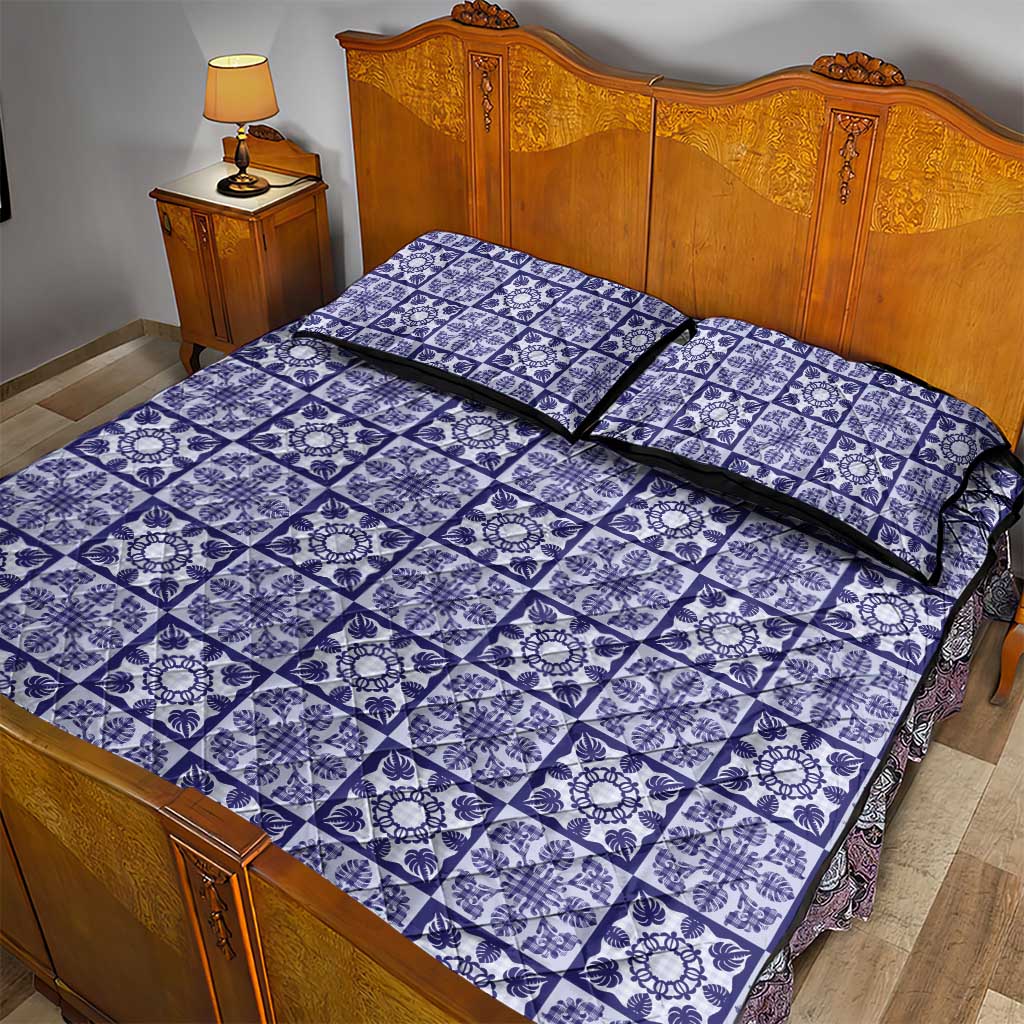 Polu Palaka Quilt Hawaii Quilt Bed Set Hawaiian Tropical Monstera Sea Turtle LT14 - Polynesian Pride