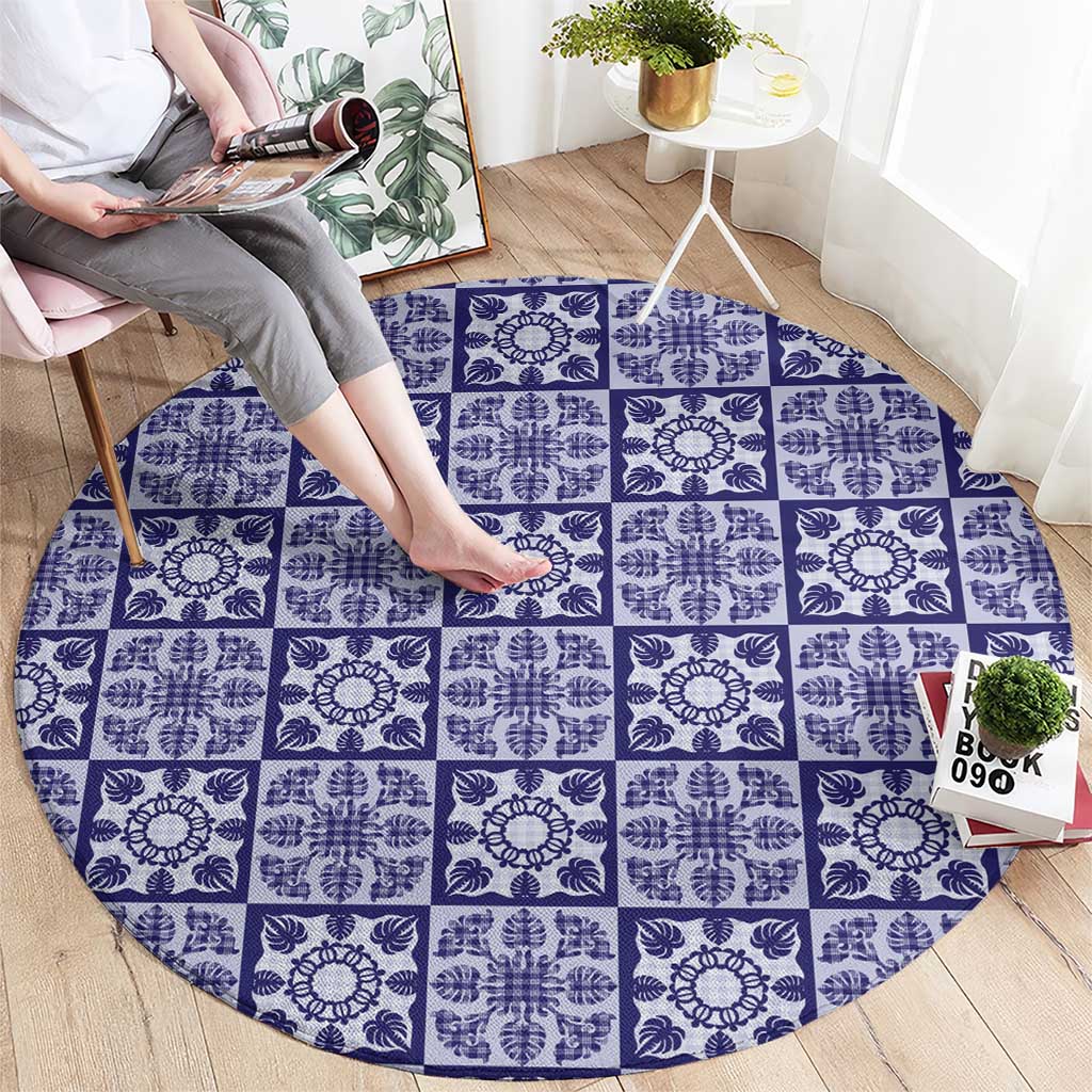 Polu Palaka Quilt Hawaii Round Carpet Hawaiian Tropical Monstera Sea Turtle LT14 - Polynesian Pride