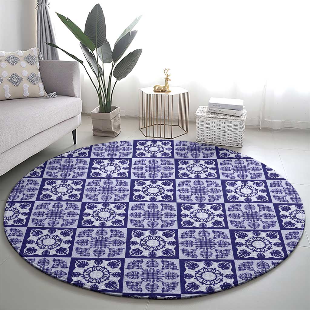 Polu Palaka Quilt Hawaii Round Carpet Hawaiian Tropical Monstera Sea Turtle LT14 - Polynesian Pride