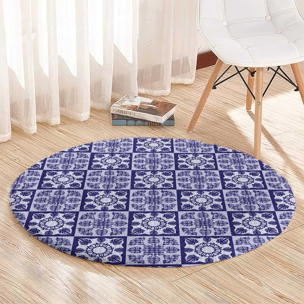 Polu Palaka Quilt Hawaii Round Carpet Hawaiian Tropical Monstera Sea Turtle LT14 - Polynesian Pride