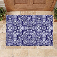 Polu Palaka Quilt Hawaii Rubber Doormat Hawaiian Tropical Monstera Sea Turtle LT14 Blue - Polynesian Pride
