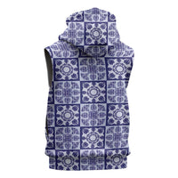 Polu Palaka Quilt Hawaii Sleeveless Zip Hoodie Hawaiian Tropical Monstera Sea Turtle LT14 - Polynesian Pride