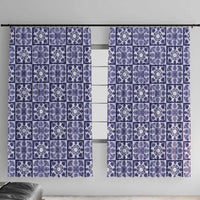 Polu Palaka Quilt Hawaii Window Curtain Hawaiian Tropical Monstera Sea Turtle LT14 With Hooks Blue - Polynesian Pride