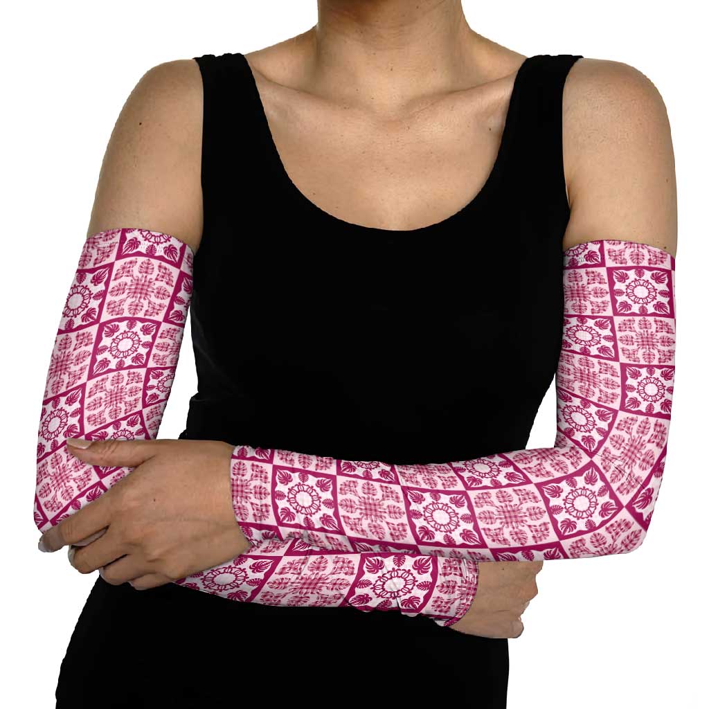 Akala Palaka Quilt Hawaii Arm Sleeves Hawaiian Tropical Monstera Sea Turtle LT14 - Polynesian Pride