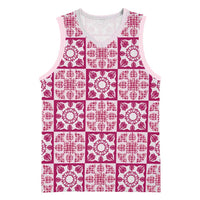 Akala Palaka Quilt Hawaii Basketball Jersey Hawaiian Tropical Monstera Sea Turtle LT14 Unisex Pink - Polynesian Pride
