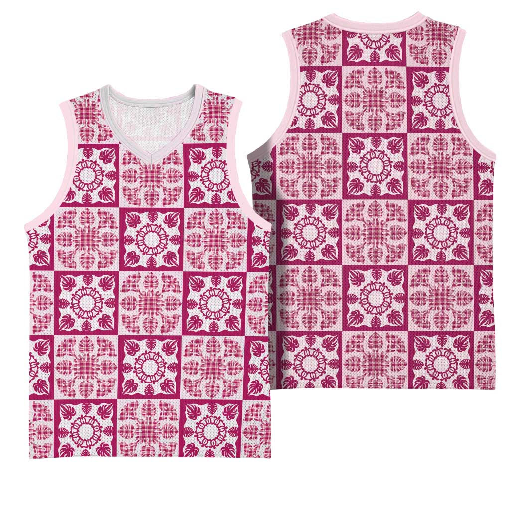 Akala Palaka Quilt Hawaii Basketball Jersey Hawaiian Tropical Monstera Sea Turtle LT14 - Polynesian Pride