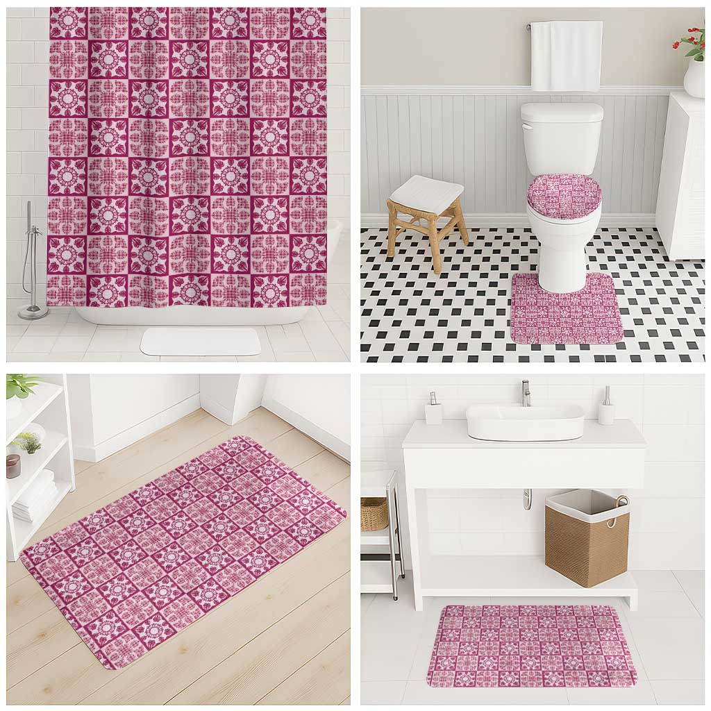 Akala Palaka Quilt Hawaii Bathroom Set Hawaiian Tropical Monstera Sea Turtle LT14 - Polynesian Pride