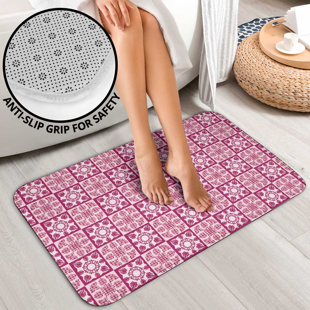Akala Palaka Quilt Hawaii Bathroom Set Hawaiian Tropical Monstera Sea Turtle LT14 - Polynesian Pride