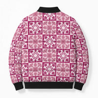 Akala Palaka Quilt Hawaii Bomber Puffer Jacket Hawaiian Tropical Monstera Sea Turtle LT14 - Polynesian Pride