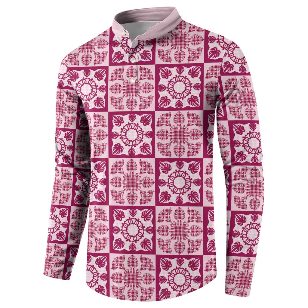 Akala Palaka Quilt Hawaii Button Sweatshirt Hawaiian Tropical Monstera Sea Turtle LT14 - Polynesian Pride