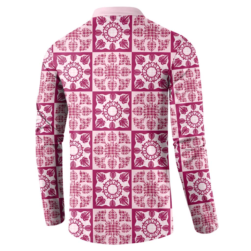 Akala Palaka Quilt Hawaii Button Sweatshirt Hawaiian Tropical Monstera Sea Turtle LT14 - Polynesian Pride
