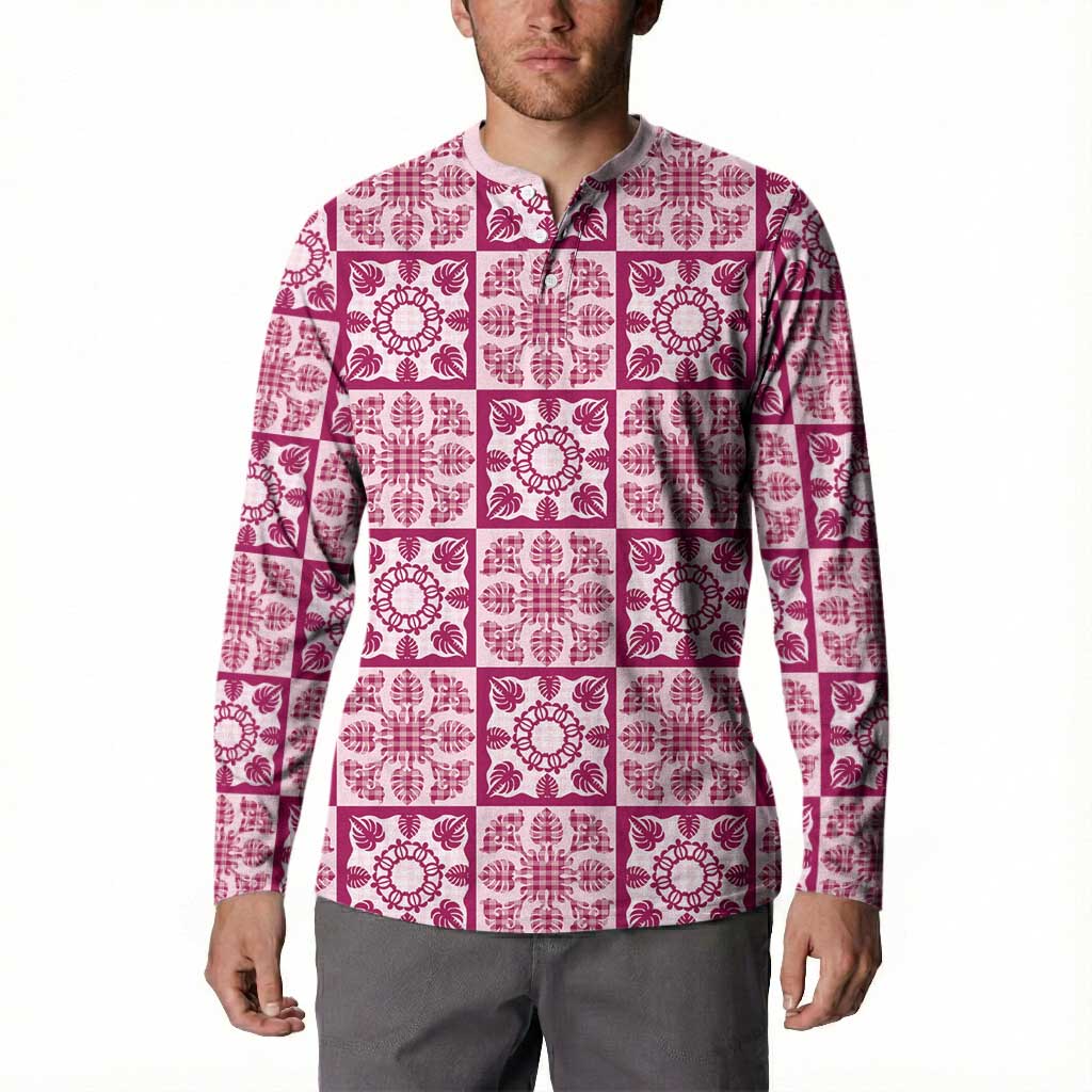 Akala Palaka Quilt Hawaii Button Sweatshirt Hawaiian Tropical Monstera Sea Turtle LT14 - Polynesian Pride