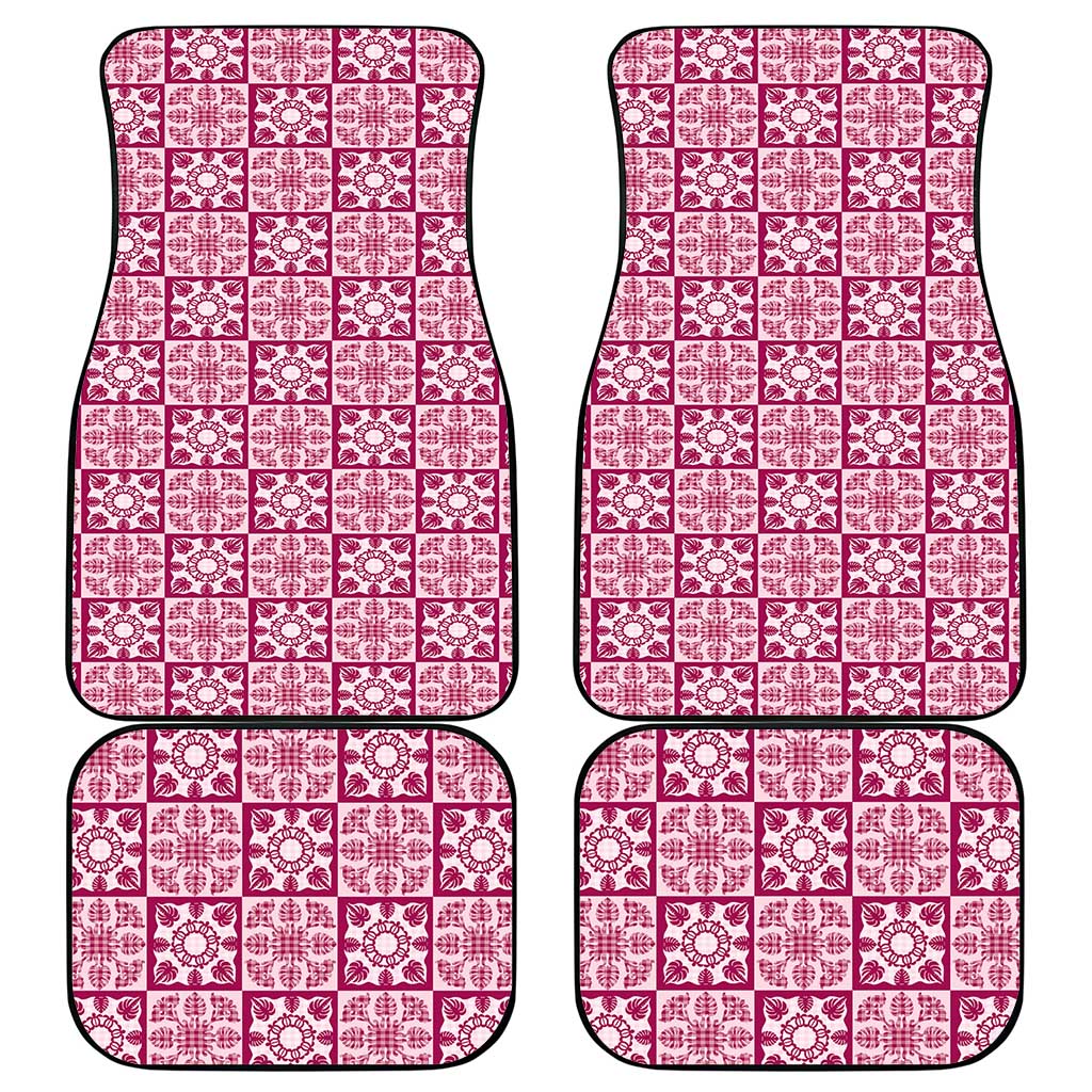 Akala Palaka Quilt Hawaii Car Mats Hawaiian Tropical Monstera Sea Turtle LT14 - Polynesian Pride