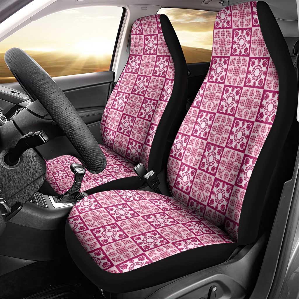 Akala Palaka Quilt Hawaii Car Seat Cover Hawaiian Tropical Monstera Sea Turtle LT14 - Polynesian Pride