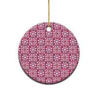 Akala Palaka Quilt Hawaii Ceramic Ornament Hawaiian Tropical Monstera Sea Turtle LT14 - Polynesian Pride