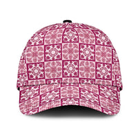Akala Palaka Quilt Hawaii Classic Cap Hawaiian Tropical Monstera Sea Turtle LT14 Universal Fit Pink - Polynesian Pride