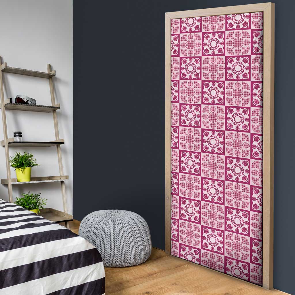 Akala Palaka Quilt Hawaii Door Cover Hawaiian Tropical Monstera Sea Turtle LT14 - Polynesian Pride