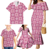 Akala Palaka Quilt Hawaii Family Matching Mermaid Dress and Hawaiian Shirt Hawaiian Tropical Monstera Sea Turtle