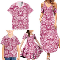 Akala Palaka Quilt Hawaii Family Matching Summer Maxi Dress and Hawaiian Shirt Hawaiian Tropical Monstera Sea Turtle
