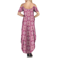 Akala Palaka Quilt Hawaii Family Matching Summer Maxi Dress and Hawaiian Shirt Hawaiian Tropical Monstera Sea Turtle