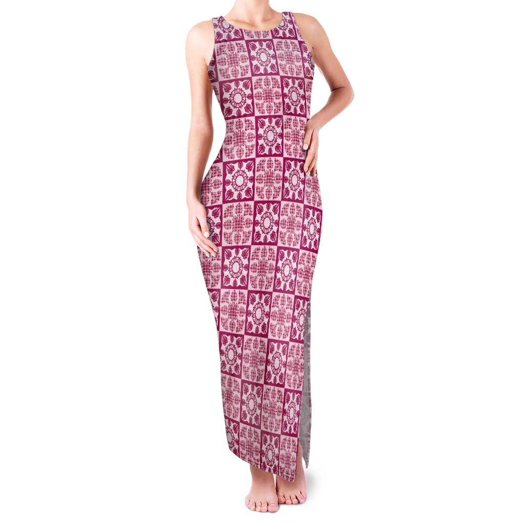 Akala Palaka Quilt Hawaii Family Matching Tank Maxi Dress and Hawaiian Shirt Hawaiian Tropical Monstera Sea Turtle