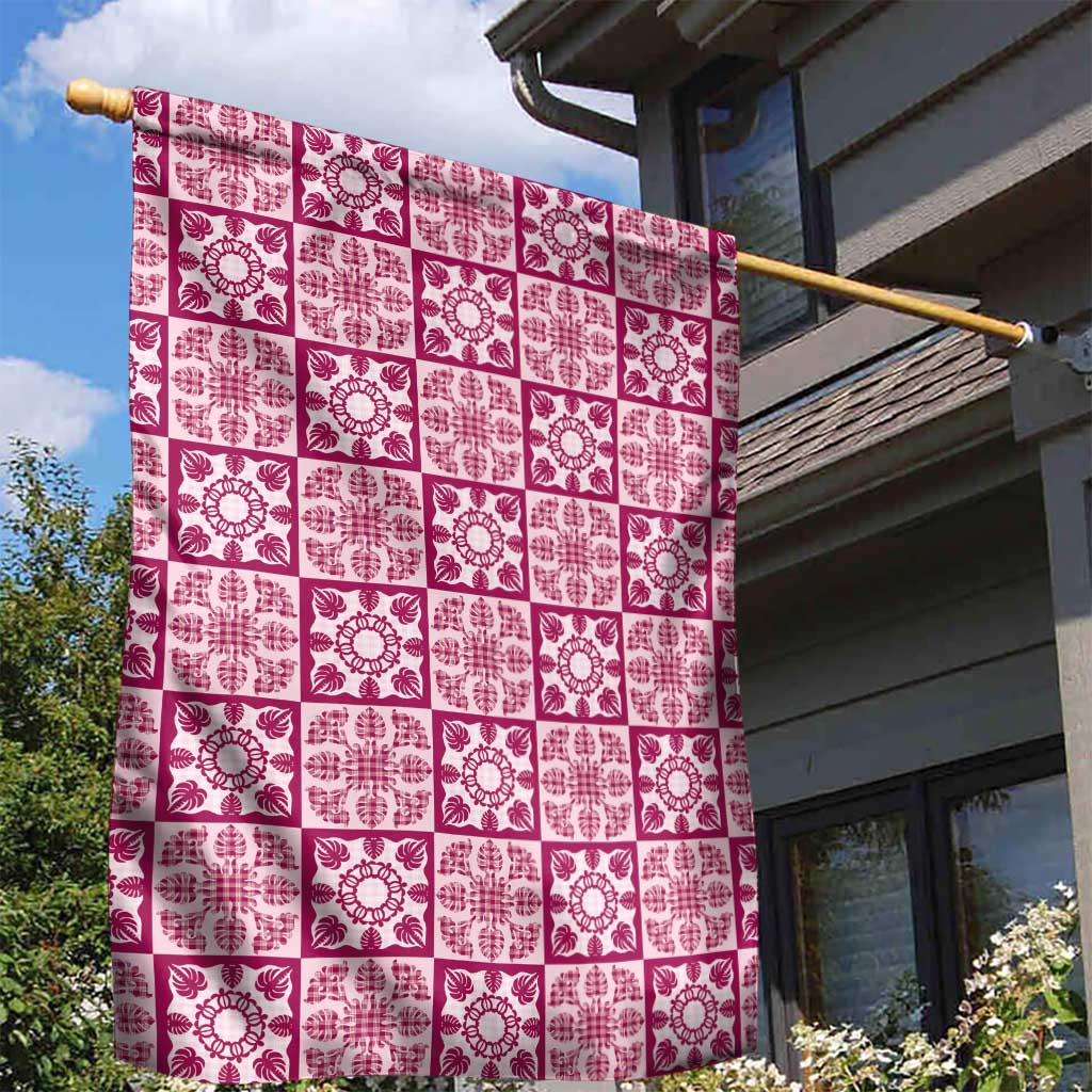 Akala Palaka Quilt Hawaii Garden Flag Hawaiian Tropical Monstera Sea Turtle LT14 - Polynesian Pride