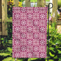 Akala Palaka Quilt Hawaii Garden Flag Hawaiian Tropical Monstera Sea Turtle LT14 Garden Flag Pink - Polynesian Pride