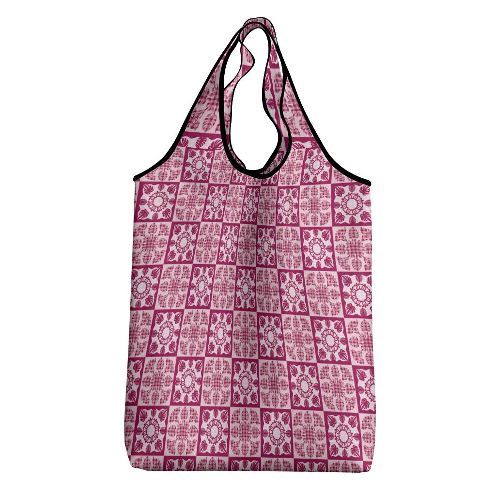 Akala Palaka Quilt Hawaii Grocery Bag Hawaiian Tropical Monstera Sea Turtle LT14 - Polynesian Pride