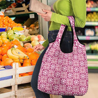 Akala Palaka Quilt Hawaii Grocery Bag Hawaiian Tropical Monstera Sea Turtle LT14 - Polynesian Pride