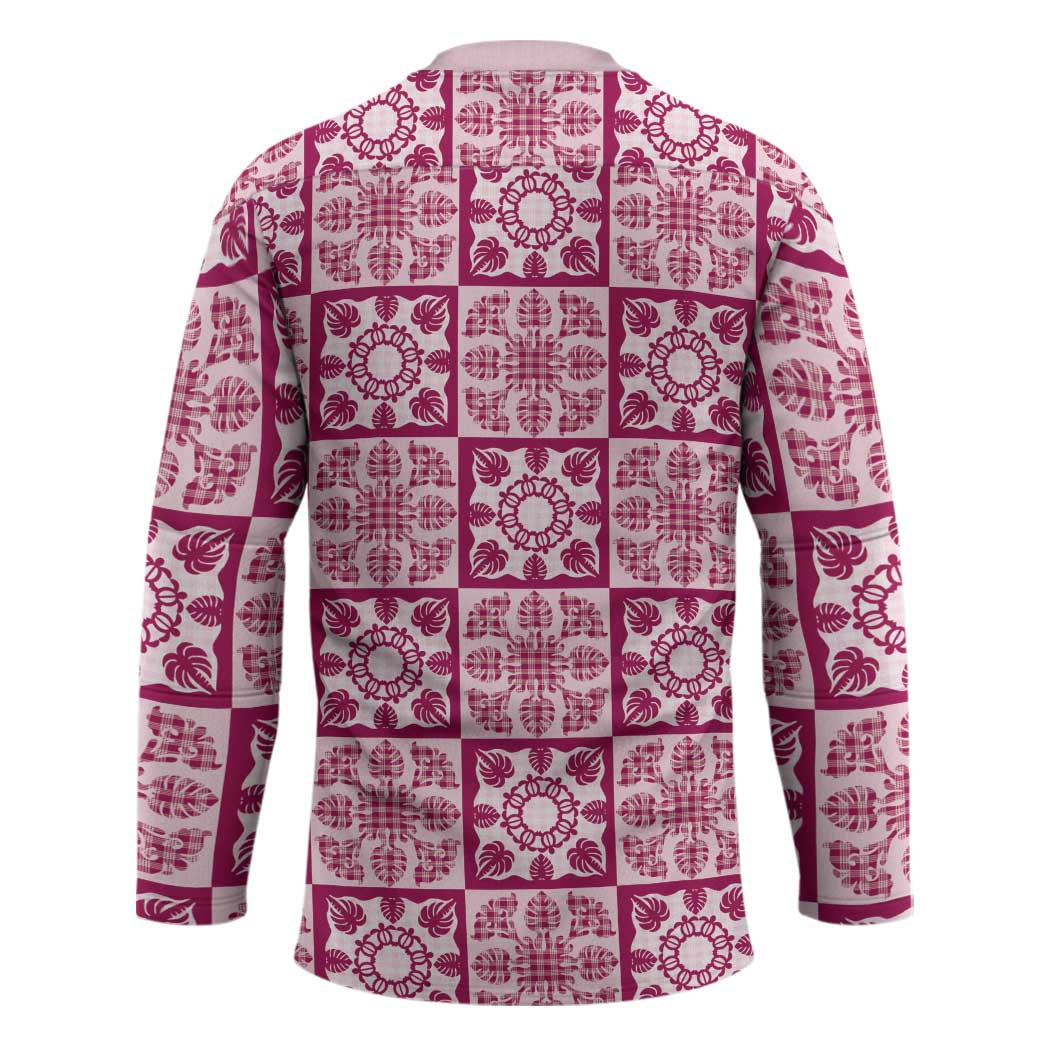 Akala Palaka Quilt Hawaii Hockey Jersey Hawaiian Tropical Monstera Sea Turtle LT14 - Polynesian Pride