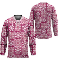 Akala Palaka Quilt Hawaii Hockey Jersey Hawaiian Tropical Monstera Sea Turtle LT14 - Polynesian Pride