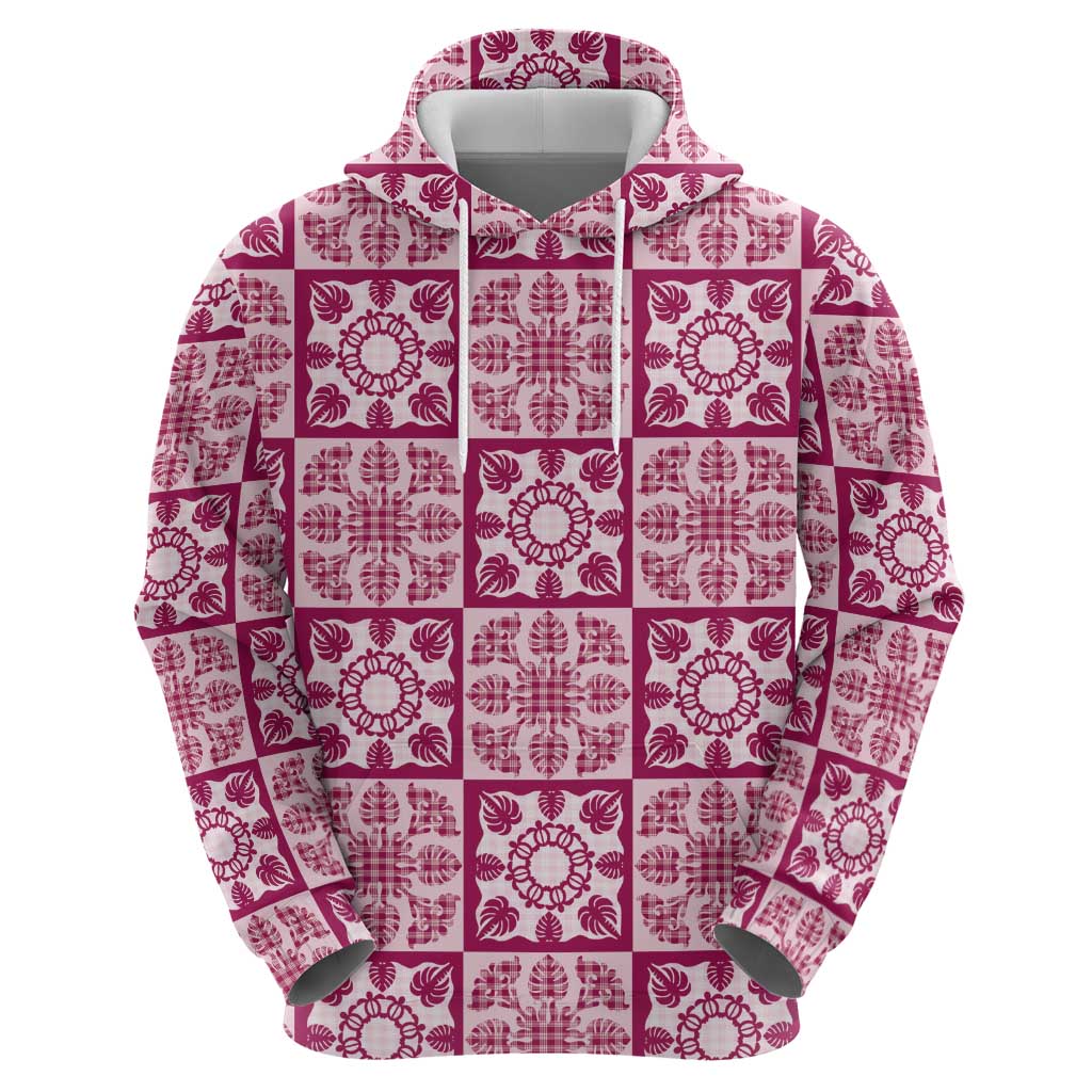 Akala Palaka Quilt Hawaii Hoodie Hawaiian Tropical Monstera Sea Turtle LT14 - Polynesian Pride