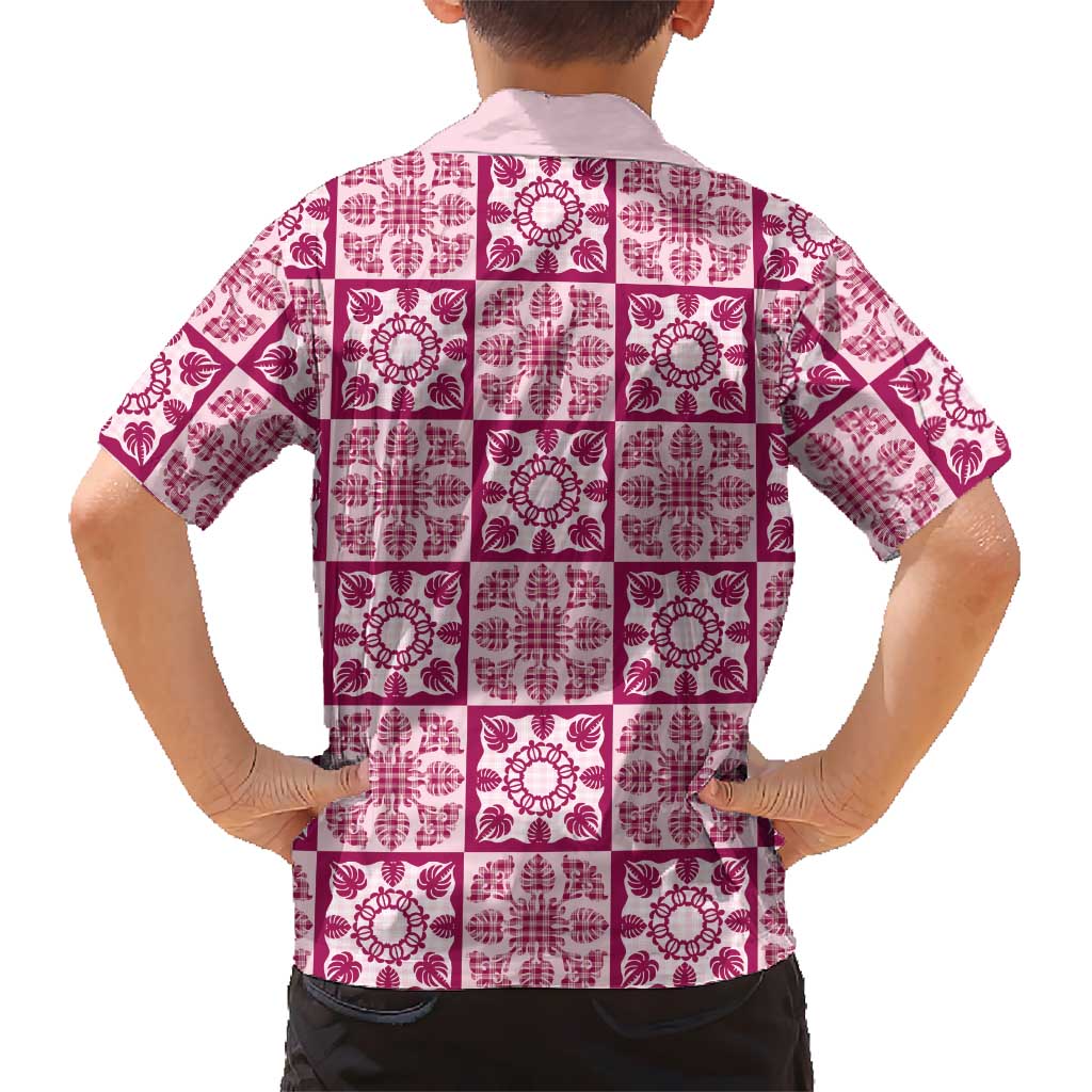 Akala Palaka Quilt Hawaii Kid Hawaiian Shirt Hawaiian Tropical Monstera Sea Turtle LT14 - Polynesian Pride