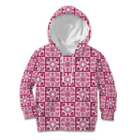 Akala Palaka Quilt Hawaii Kid Hoodie Hawaiian Tropical Monstera Sea Turtle