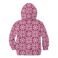 Akala Palaka Quilt Hawaii Kid Hoodie Hawaiian Tropical Monstera Sea Turtle