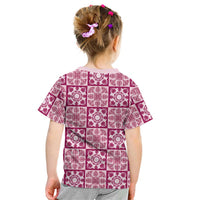 Akala Palaka Quilt Hawaii Kid T Shirt Hawaiian Tropical Monstera Sea Turtle LT14 - Polynesian Pride