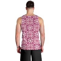 Akala Palaka Quilt Hawaii Men Tank Top Hawaiian Tropical Monstera Sea Turtle LT14 - Polynesian Pride