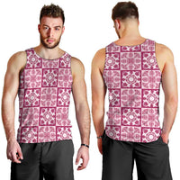 Akala Palaka Quilt Hawaii Men Tank Top Hawaiian Tropical Monstera Sea Turtle LT14 - Polynesian Pride