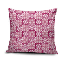 Akala Palaka Quilt Hawaii Pillow Cover Hawaiian Tropical Monstera Sea Turtle LT14 Pink - Polynesian Pride