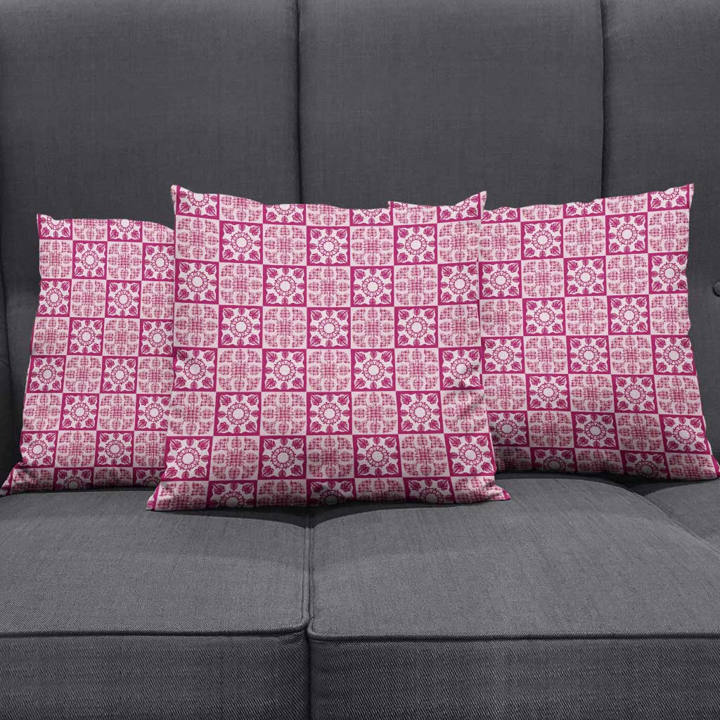 Akala Palaka Quilt Hawaii Pillow Cover Hawaiian Tropical Monstera Sea Turtle LT14 - Polynesian Pride